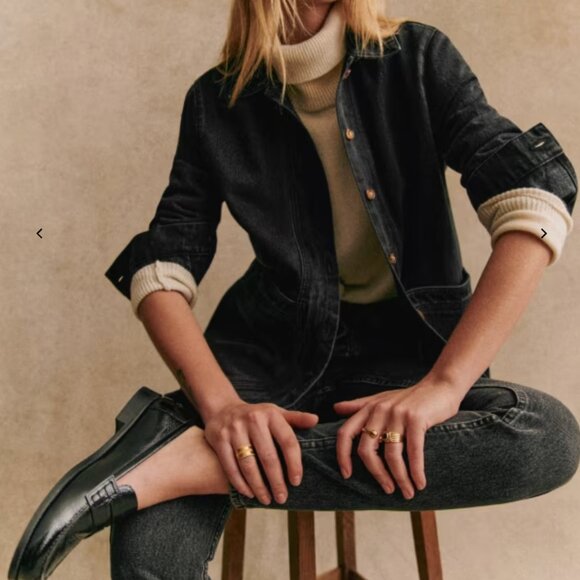 Sezane Will Jacket | Washed Black | Size M | Like New - Picture 4 of 8